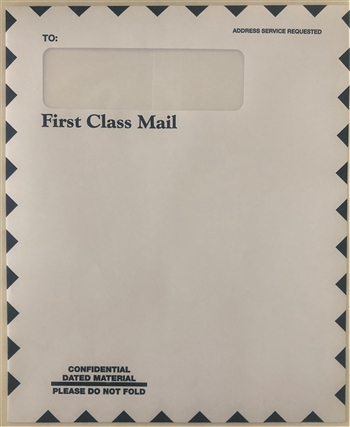 LB-310 NO IMPRINTING Single Window Mailing Envelope - WHITE 9 1/2 x 11 1/2